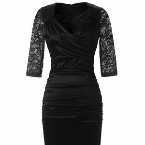 Women's Floral Lace Knee High Pencil Dress